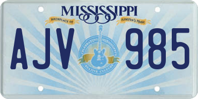MS license plate AJV985