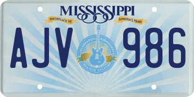 MS license plate AJV986