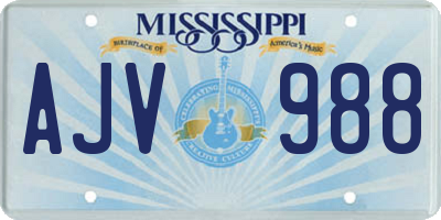 MS license plate AJV988