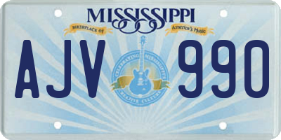 MS license plate AJV990
