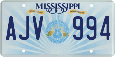 MS license plate AJV994