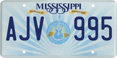 MS license plate AJV995