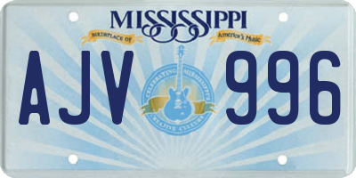 MS license plate AJV996