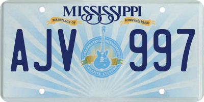 MS license plate AJV997