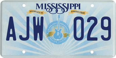 MS license plate AJW029