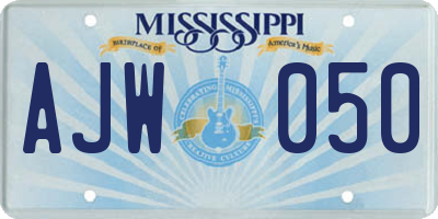 MS license plate AJW050