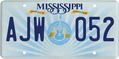MS license plate AJW052