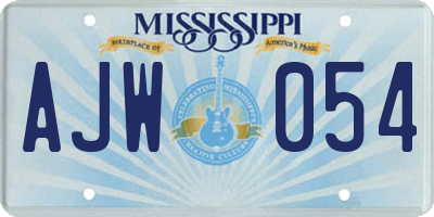 MS license plate AJW054