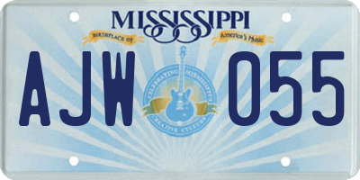 MS license plate AJW055