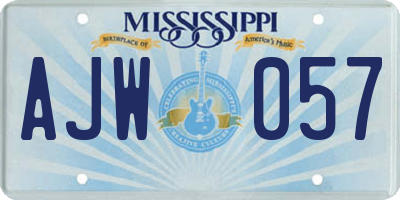 MS license plate AJW057