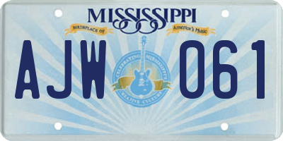 MS license plate AJW061
