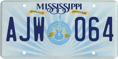 MS license plate AJW064