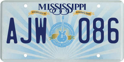MS license plate AJW086