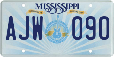 MS license plate AJW090