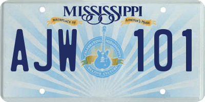 MS license plate AJW101