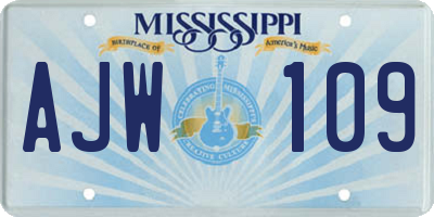 MS license plate AJW109