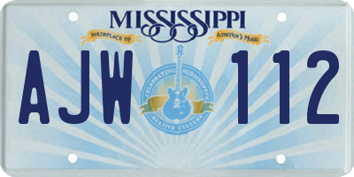 MS license plate AJW112