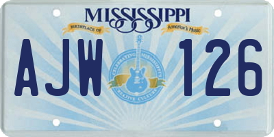 MS license plate AJW126