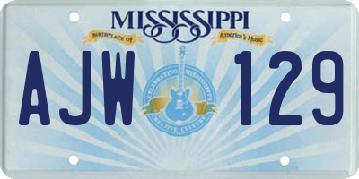 MS license plate AJW129