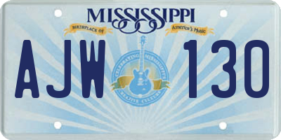 MS license plate AJW130