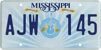 MS license plate AJW145