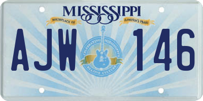 MS license plate AJW146