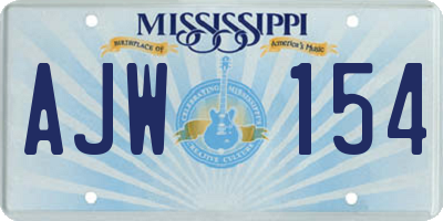 MS license plate AJW154