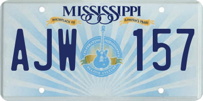 MS license plate AJW157