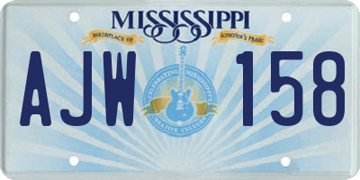 MS license plate AJW158