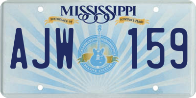 MS license plate AJW159