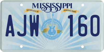 MS license plate AJW160