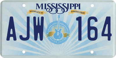 MS license plate AJW164