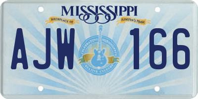 MS license plate AJW166