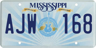 MS license plate AJW168