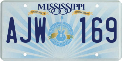 MS license plate AJW169