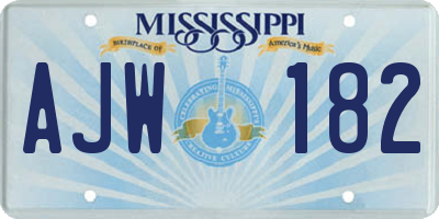 MS license plate AJW182