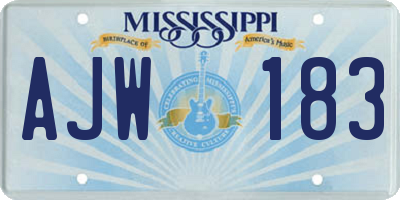 MS license plate AJW183