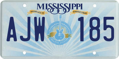 MS license plate AJW185