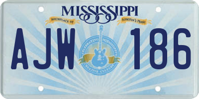 MS license plate AJW186