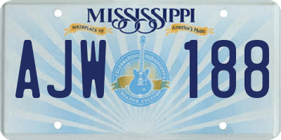 MS license plate AJW188