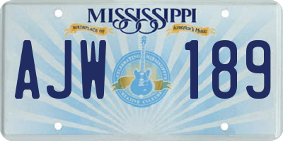 MS license plate AJW189