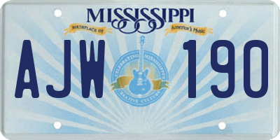 MS license plate AJW190