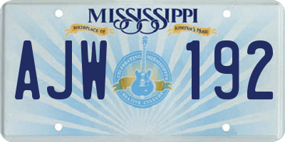 MS license plate AJW192