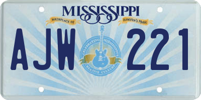MS license plate AJW221