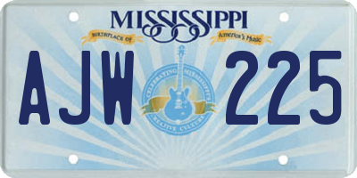 MS license plate AJW225