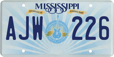 MS license plate AJW226