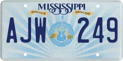 MS license plate AJW249