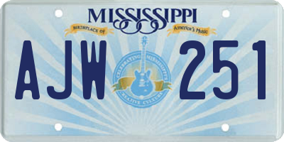 MS license plate AJW251