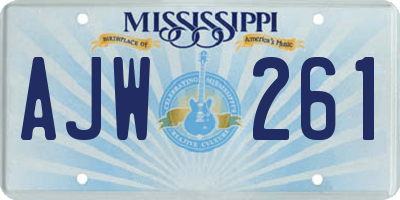 MS license plate AJW261