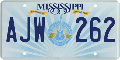 MS license plate AJW262